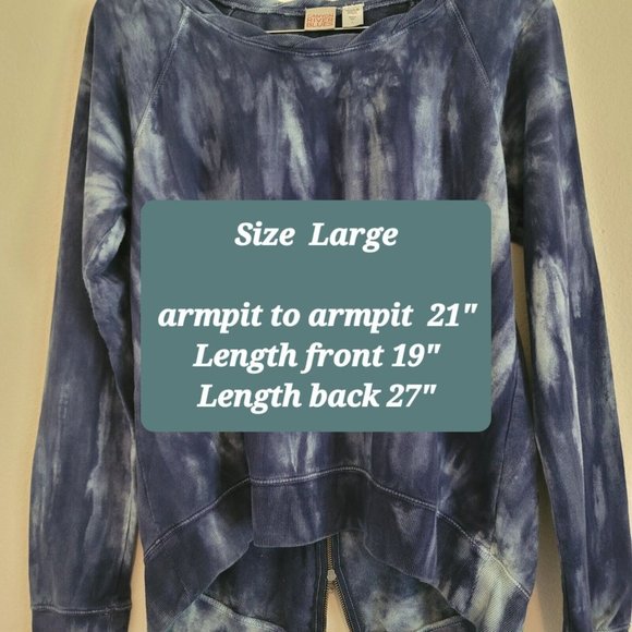 Canyon River Blues Womens Sz L Long Sleeve Tie Dye Terry Sweatshirt Hippie Top - Picture 6 of 11